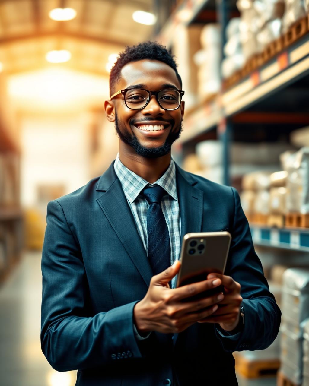 Empreendedor angolano sorridente